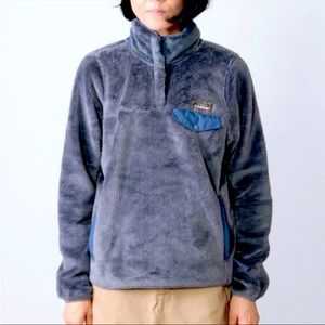 L.L. Bean Hi-Pile Gray Fleece Soft Pullover
